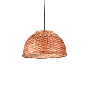 Lustre Pendente Blumenau Bali Cesto Vime E27 Bivolt Preto