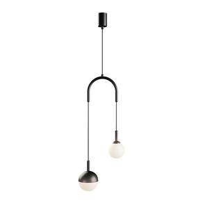 Lustre Pendente Blumenau Macadâmia Duplo G9 Bivolt Preto