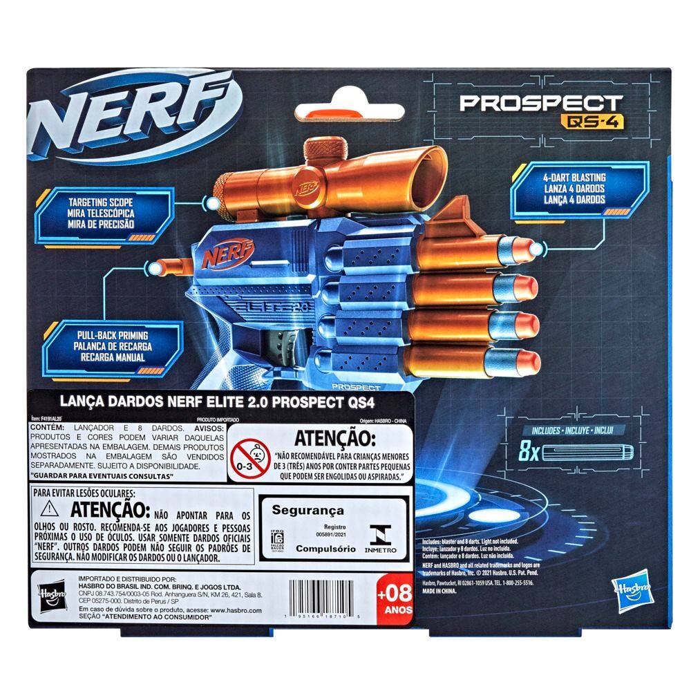 Lançador Nerf Elite 2.0 Prospect Qs-4 - com 8 dardos