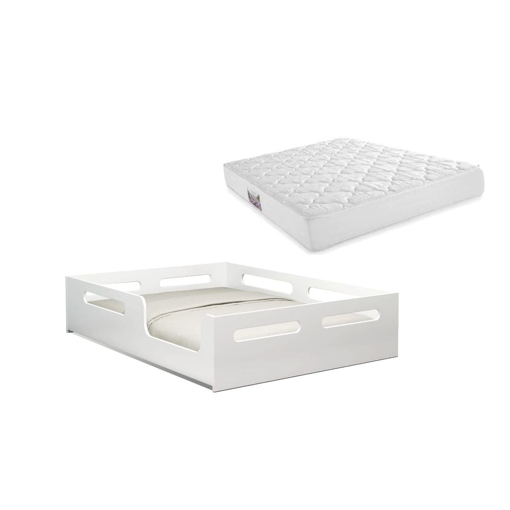 Cama Casal Montessoriana 100%mdf Com Colchao 188x138 Incluso