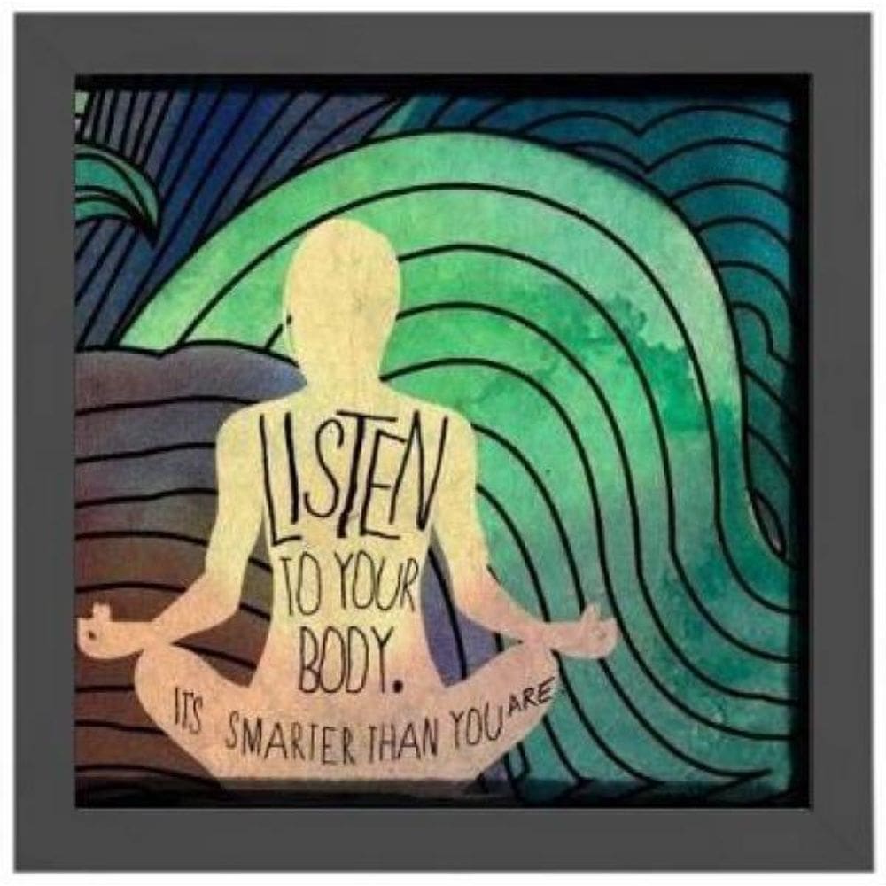Quadro Yoga Listen To Your Body 20X20Cm