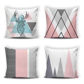 Kit 4 Capas De Almofada Modern Print 42 Cm X 42 Cm - 069