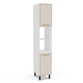 Paneleiro 2 Portas 2 Nichos 224,5cm X 52cm X 40cm Branco/Creme
