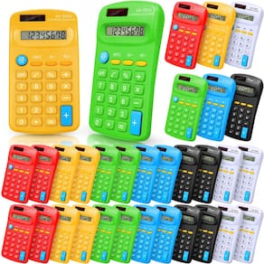 Calculadora de bolso Flutesan, pacote de 30, com tela LCD de 4 funções