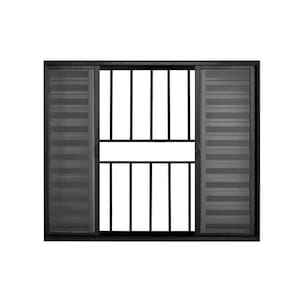 Veneziana 6 Folhas De Correr C/grade 1.00 X 2.00 Alumínio Preto Linha Modular - Hale
