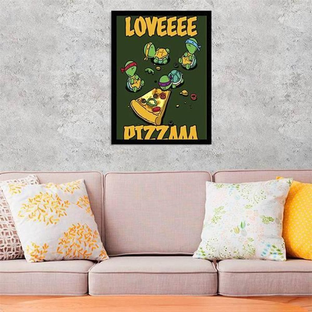 Quadro Pizza Lovers 24X18Cm - Com Vidro
