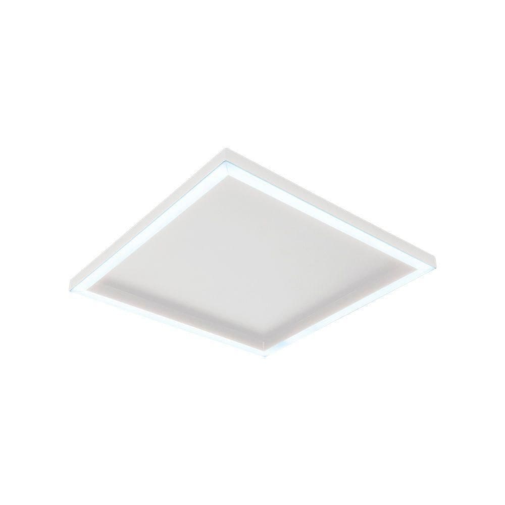 Plafon Led Blumenau Square De Sobrepor 15w Bivolt Branco Fosco 6500k Luz Branca