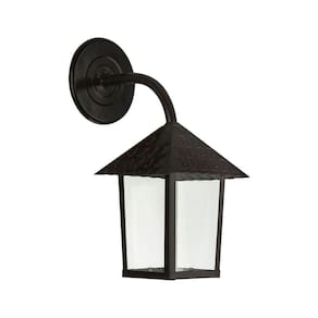 Arandela Blumenau Colonial Quadrada Vidro Liso E27 Bivolt Preto Fosco