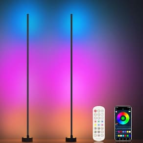 Luminária de chão Miortior Corner, pacote com 2, LED RGB, 16 milhões de cores