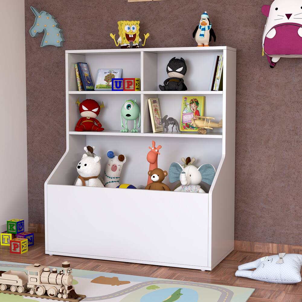 Organizador De Brinquedos Em MDF Branco