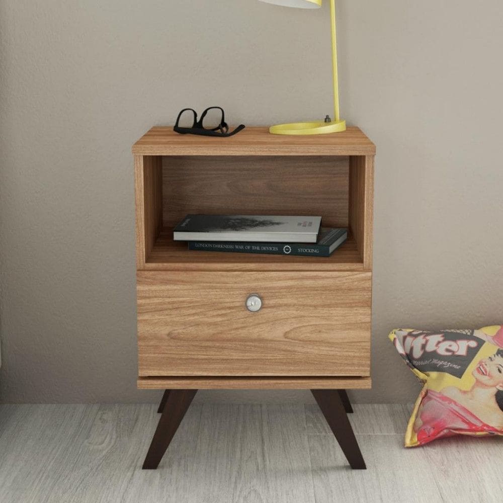 Mesa de Cabeceira 1 Gaveta Retro Movelbento