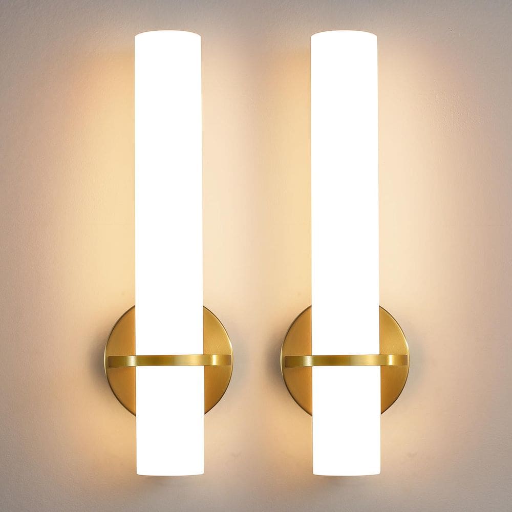 Arandelas de parede AIJIASI Gold, conjunto de 2 LEDs reguláveis de 15W 3000K