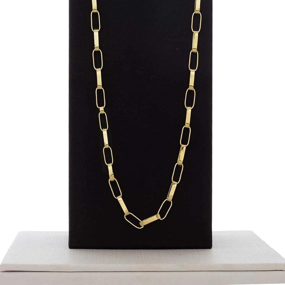 Corrente Masculina Longa Elo Cartie Banhada A Ouro 18K 60Cm