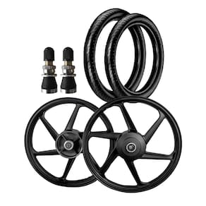 Par Roda 6 Pontas Titan Fan 150 Tambor + Par Pneu Vipal ST600 90/90-18 80/100-18 + Bicos