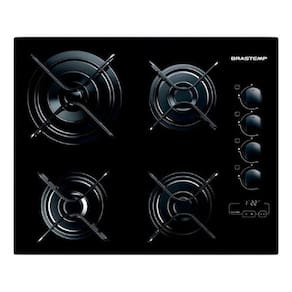 Cooktop A Gas Vidro Timer Touch 4 Bocas 49x59cm - Brastemp