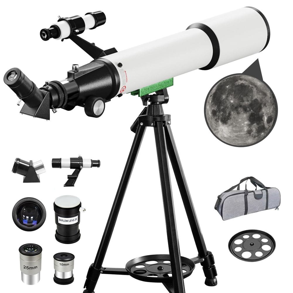 Telescópio BOSSDUN 70mm de abertura 20X-150X com bolsa de transporte branca