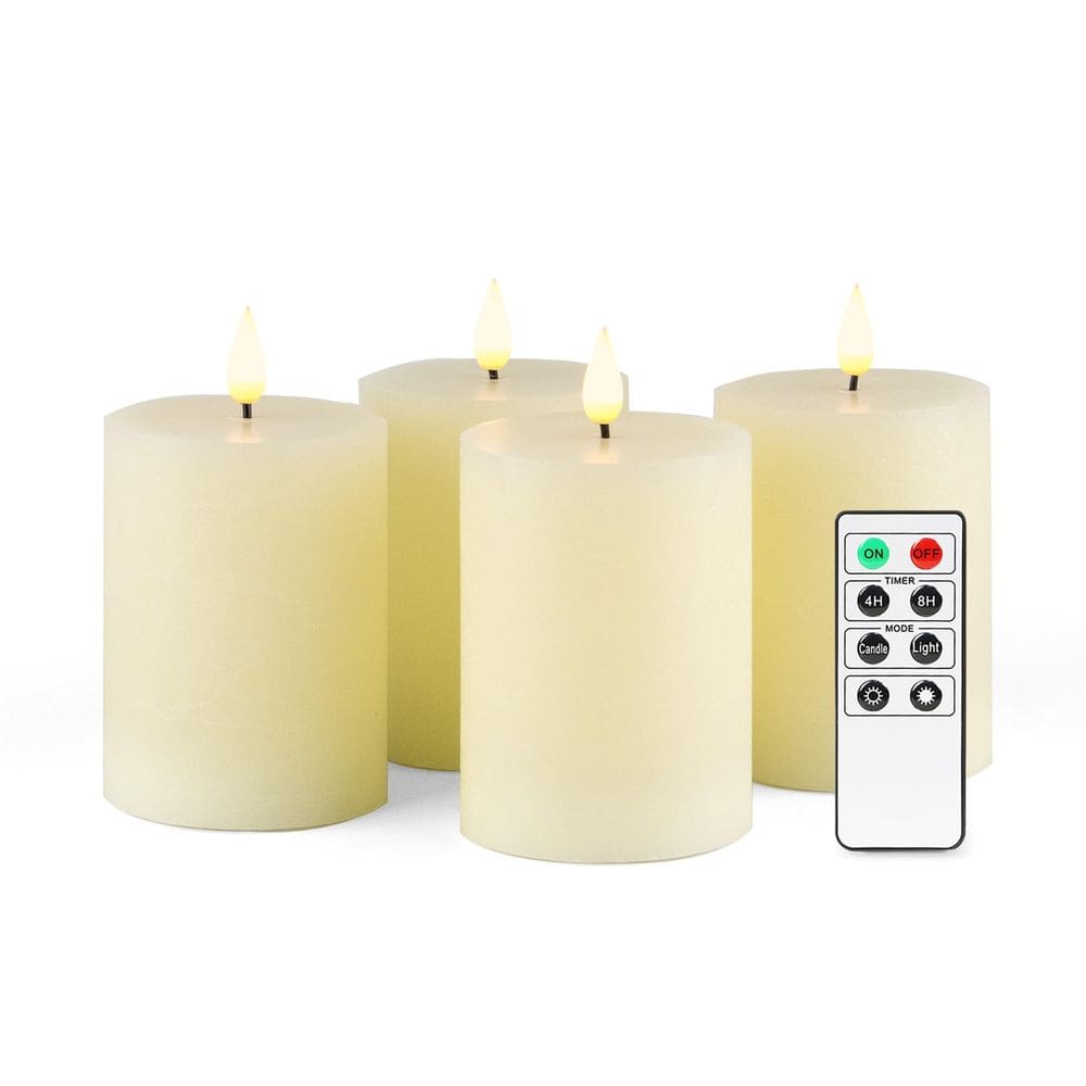 Velas LED sem chama Fanna 4 com temporizador Christmas Ivory