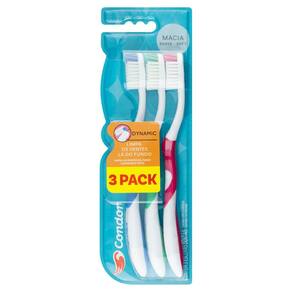 Escova Dental Macia Condor Dynamic 3 Unidades