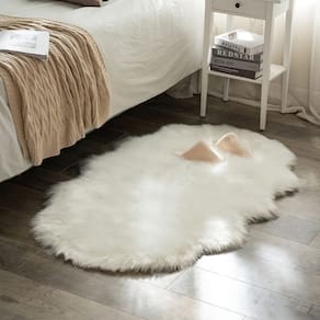 Tapete Area MIULEE Luxury Soft Fluffy 90x150cm de pele sintética branca