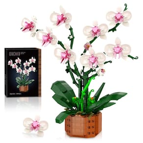 Conjunto de blocos de construção Joniuuca Orchid com luz LED de 729 peças