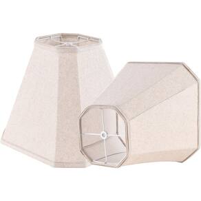 Abajur GO&SO Octagonal Royal Bell Beige em linho, conjunto de 2