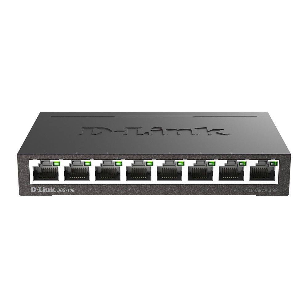 Switch Ethernet D-Link DGS-108 8 portas Gigabit não gerenciado