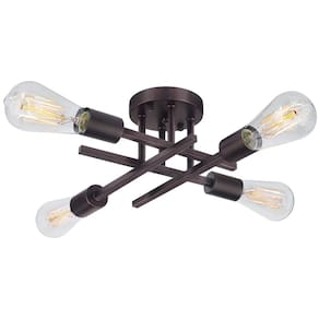 Luminária de teto SunRider Industrial 4-Light Bronze