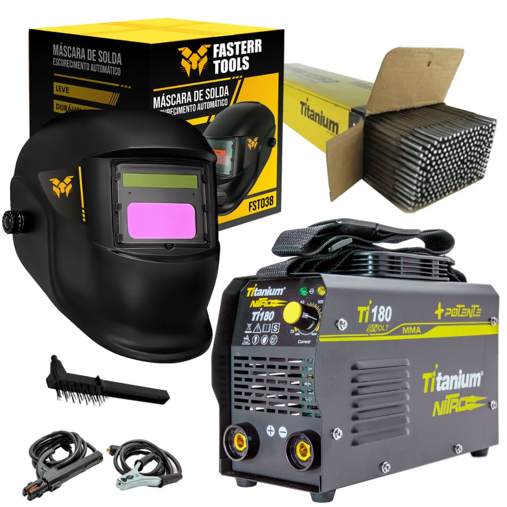 Maquina de Solda Inversora TI -180 Com Mascara de Solda e Eletrodo