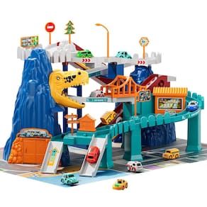 Brinquedo de aventura Race Track Car Garage Parking TEMI para crianças