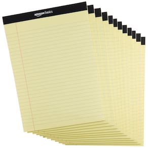 Bloco de notas de escrita Amazon Basics Wide Rule 8,5 x 11,75 cm