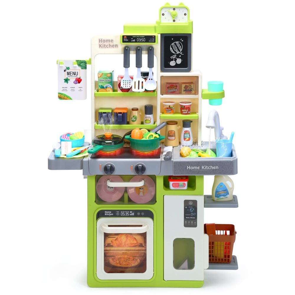 Conjunto de brinquedos de cozinha HOLYFUN Kids com sons, luzes e verde água
