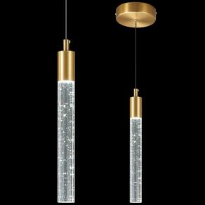 Luz pendente zhllmq LED regulável moderna em latão dourado 6W