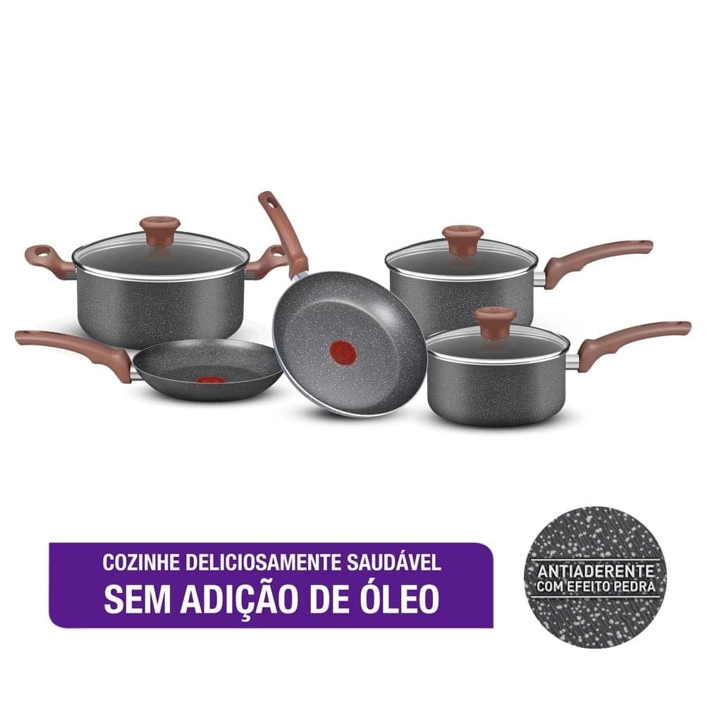 Jogo de Panelas Rochedo Natural Stone 5 Peças