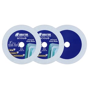 Disco de corte de vidro diamantado SHDIATOOL 75 mm para azulejos, pacote com 3