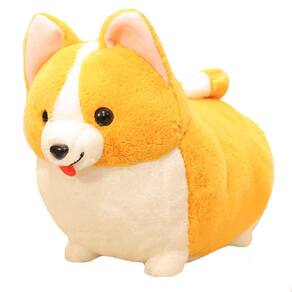 Almofada de pelúcia macia 123Arts Cartoon Corgi Dog