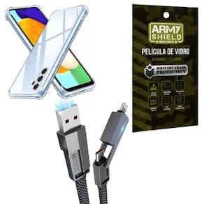 Capa Para Galaxy A16 + Cabo USB 4 em 1 + Pelicula de Vidro 3D - Armyshield