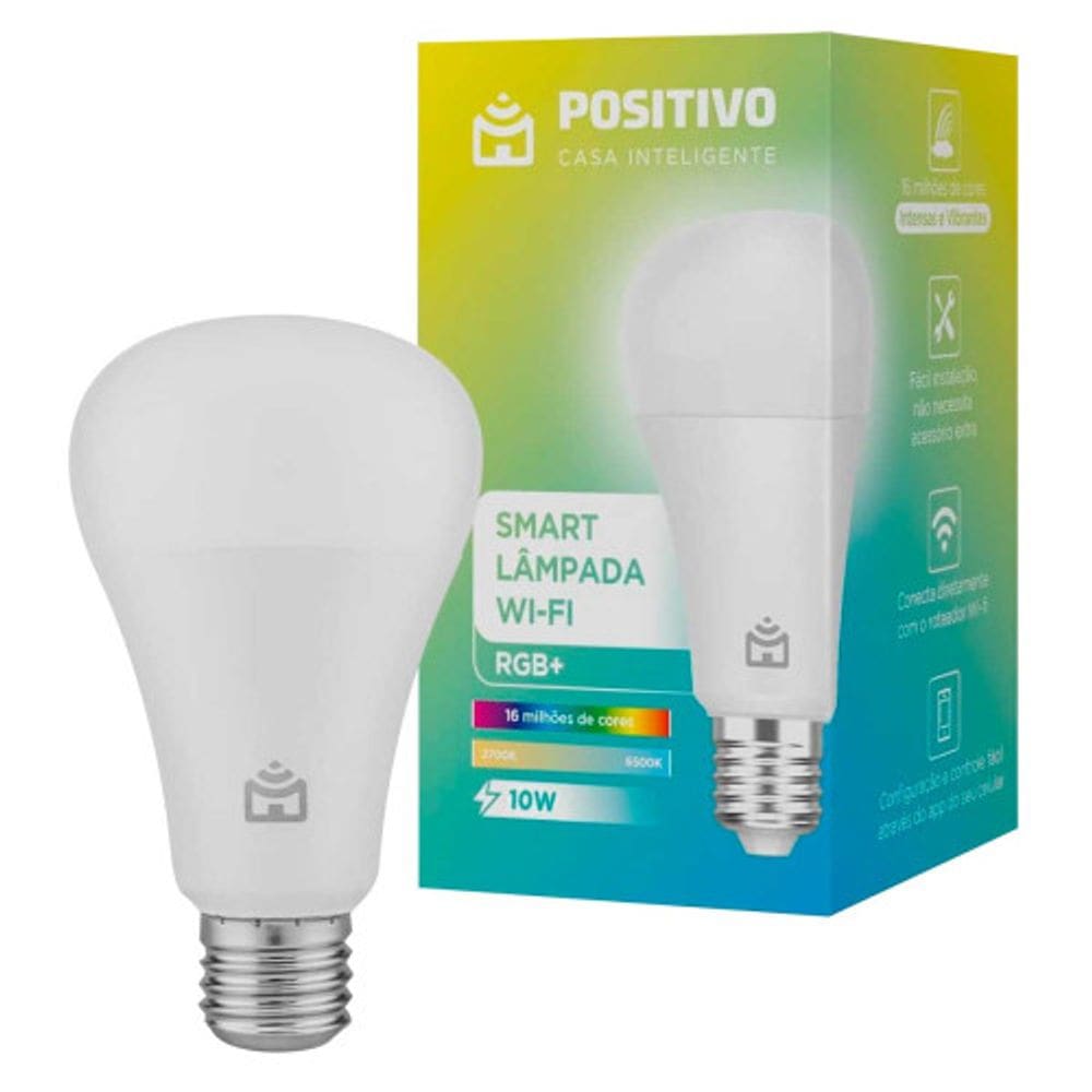 Smart Lâmpada Wi-Fi Positivo Branco Quente e Frio Alexa e Google Assistente