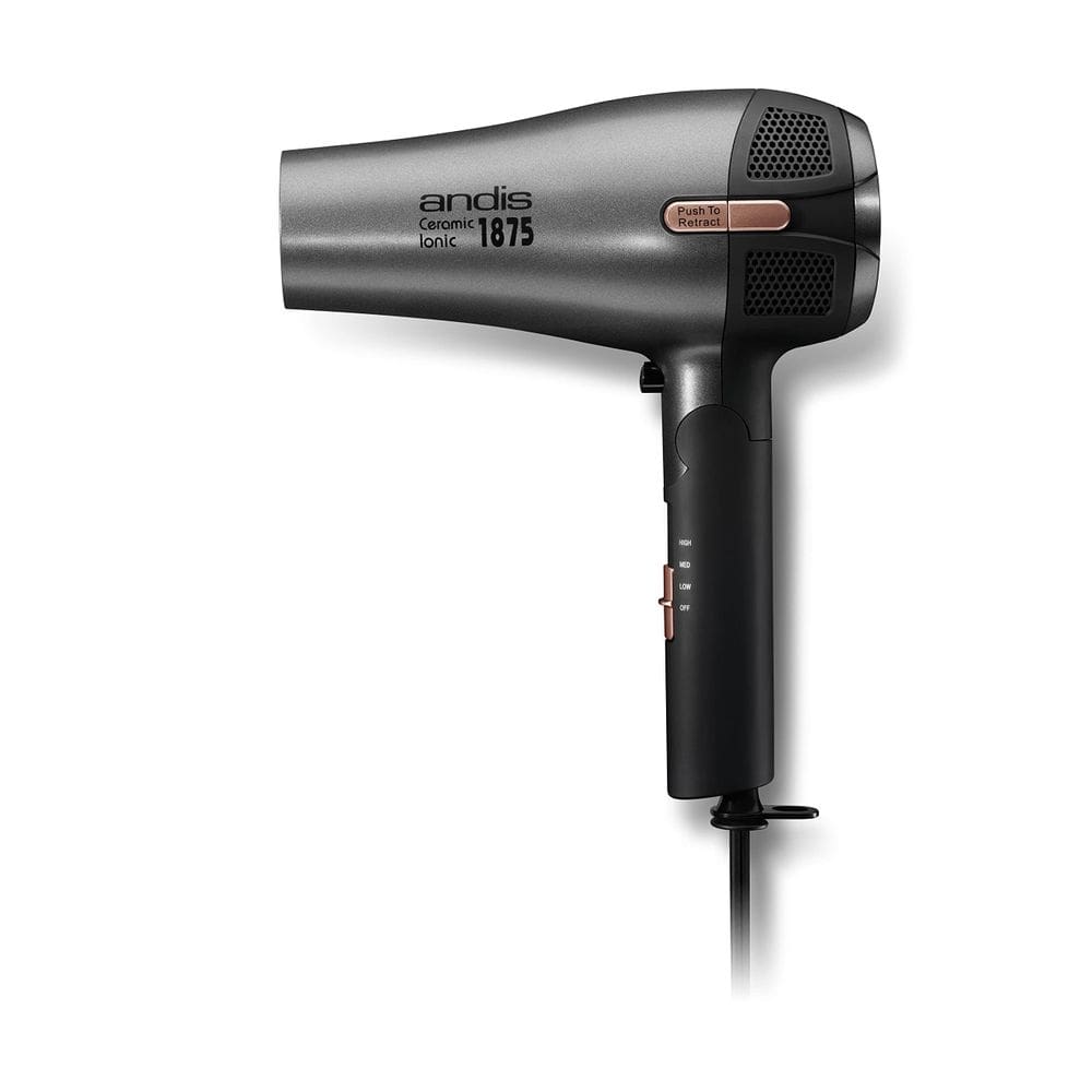 Secador de cabelo Andis 80280 Fold-n-Go 1875W Ceramic Ionic Preto/Prata