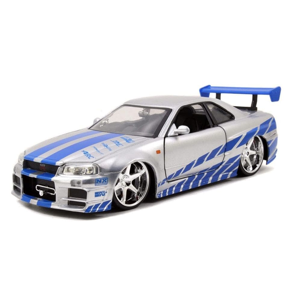 Carro fundido sob pressão Jada Toys Fast & Furious Brian`s 2002 Nissan Skyline R34 1:24
