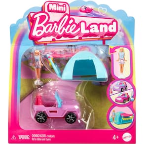Conjunto de brinquedos Barbie Mini BarbieLand Doll & Toy Vehicle com barraca