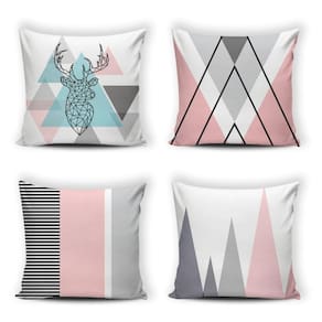Kit 4 Capas De Almofada Modern Print 42 Cm X 42 Cm - 069