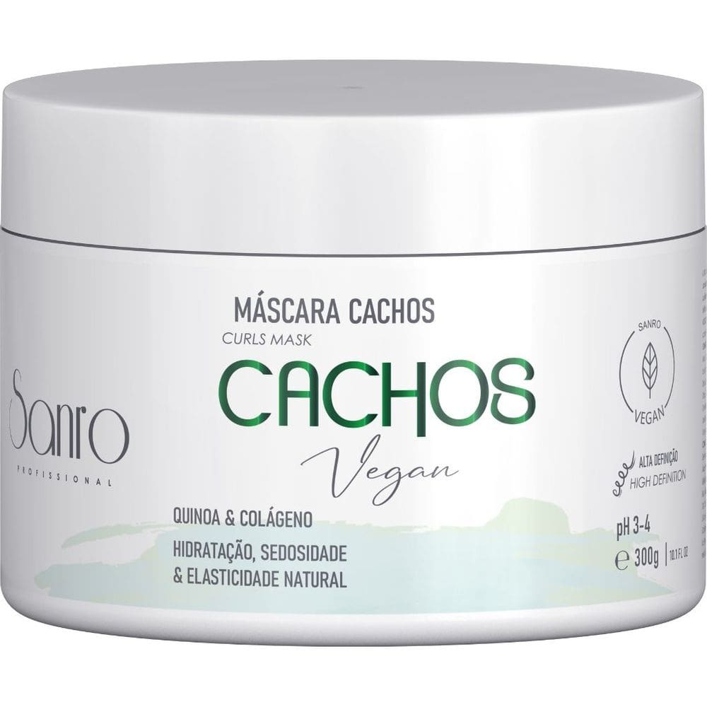 Máscara Cachos Vegan 300g Sanro Cosméticos