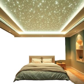 Kit Led 200 Fibra Ótica Branco Estrelar Decoração