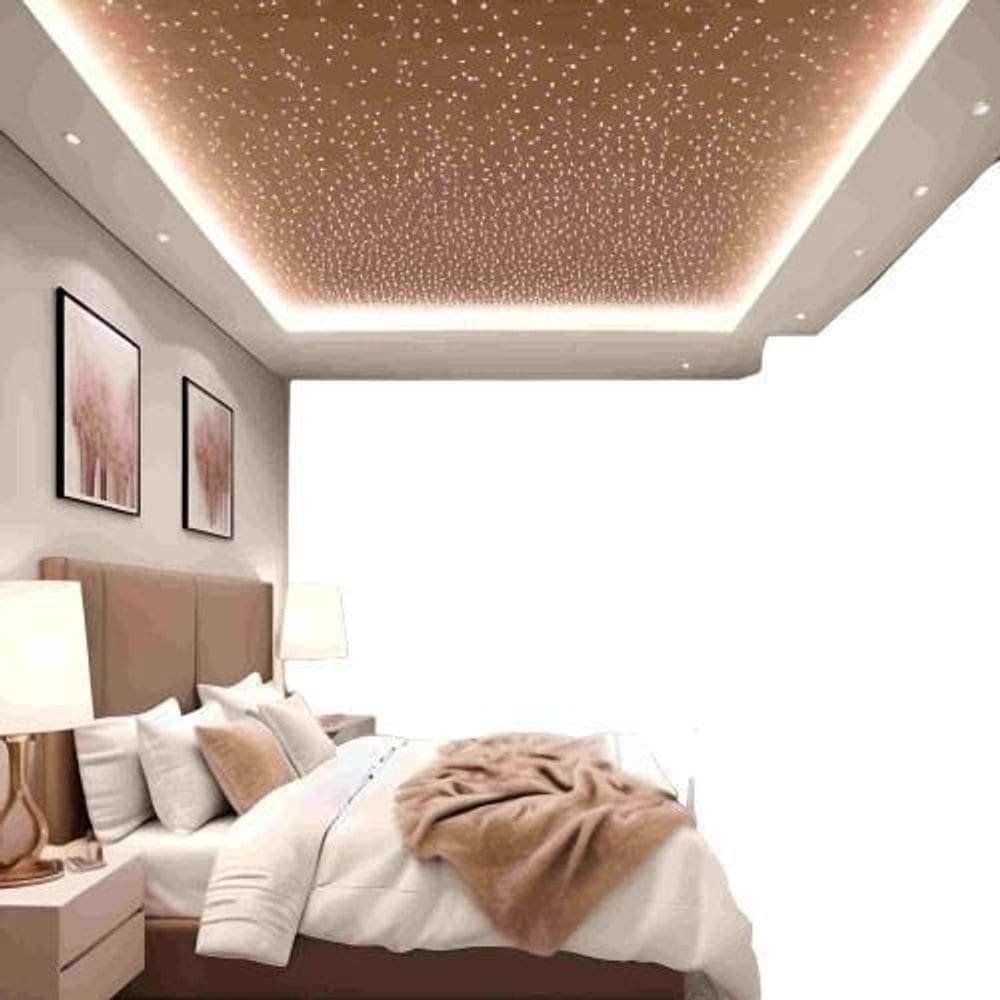 Kit Mix Fibra Ótica Estrelado Branco 600 Pontos Iluminação