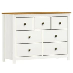 Cômoda 7 Gavetas Topázio - Branco e Freijó