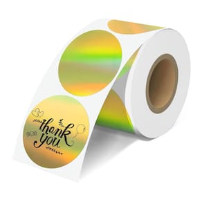 Etiquetas térmicas JOYIT Holographic Gold 2" 500 unidades redondas