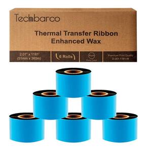 Fita de transferência térmica Techbarco Enhanced Wax 51 mm x 360 m