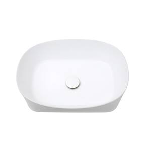 Cuba de Apoio para Banheiro Retangular Louça Cerâmica Urban Pingoo.casa - Branco