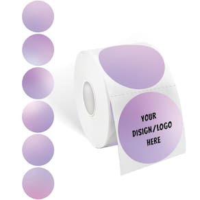 Etiquetas adesivas térmicas Yeachlaing, círculo roxo de 2 polegadas (600)