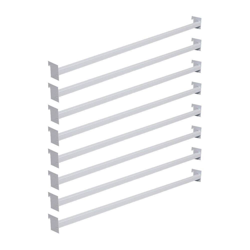 Kit 8 Réguas De Aço Carbono 73Cm Branco Para Gôndola